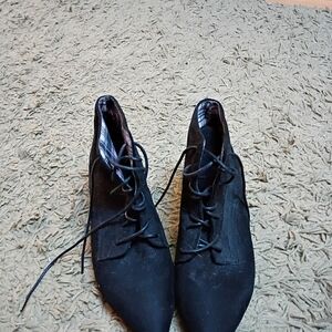 Chic Black Lace-Up Ankle Boots for Women